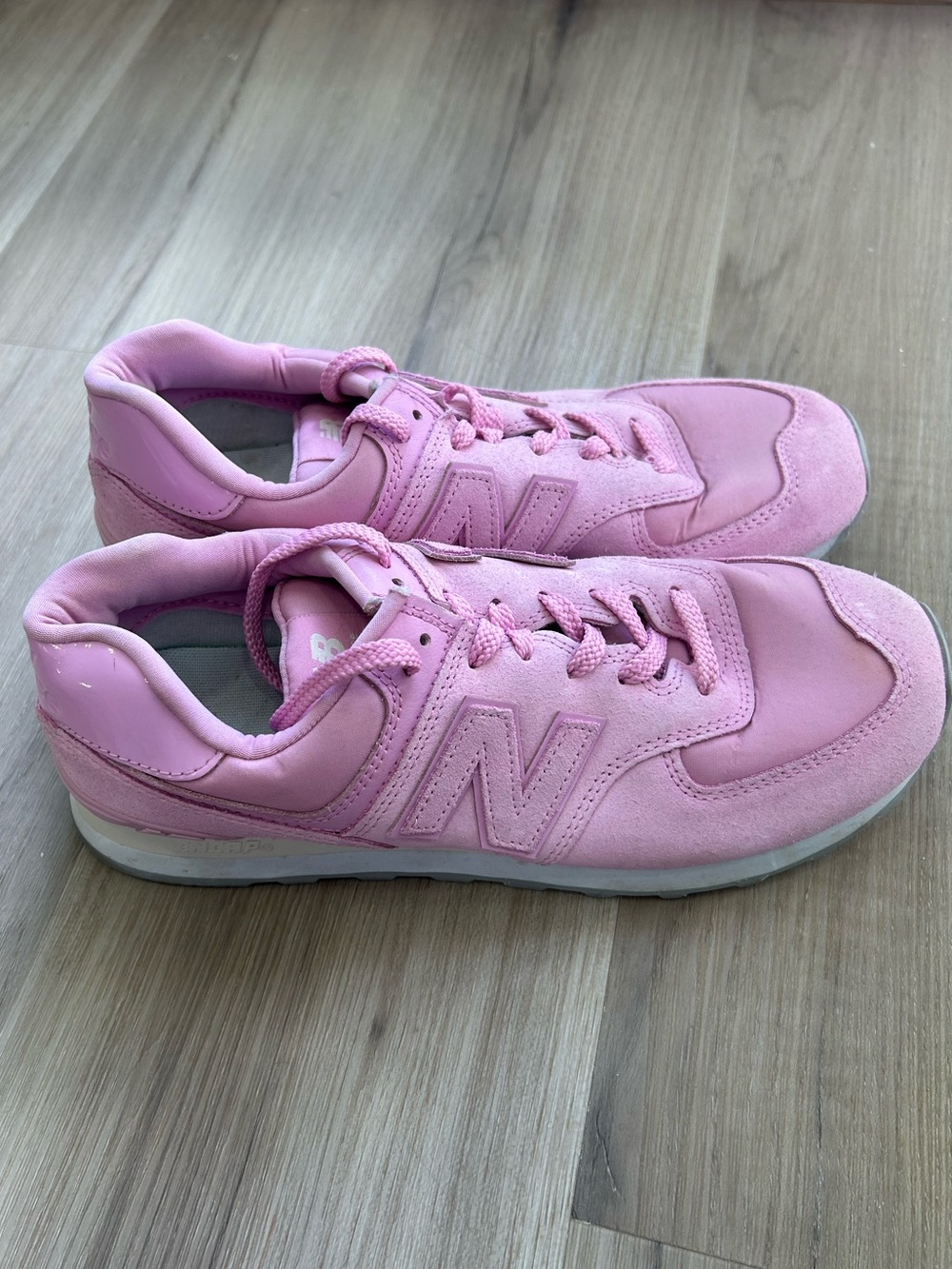 New Balance 574 Pink Suede Mesh Classic Casual Sneakers Women's Size 10 WL5742BB
